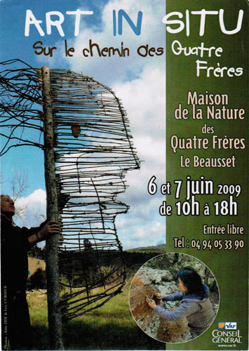 Art in situ installations land art sur le chemin des 4 freres au beausset dans le var en 2009