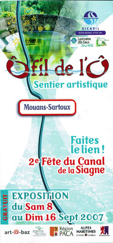 Sentier artistique Ã” fil de l'Ã” a Mouans-Sartoux (06) du 8 au 16 septembre 2007