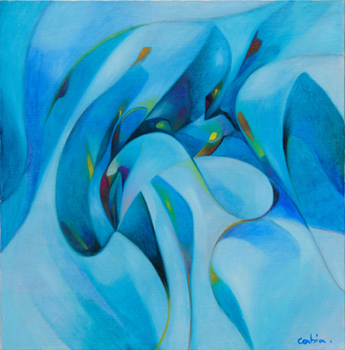 peinture Blue - Huile sur toile realisee en 2011 par Eric corbier dimension 60x60cm