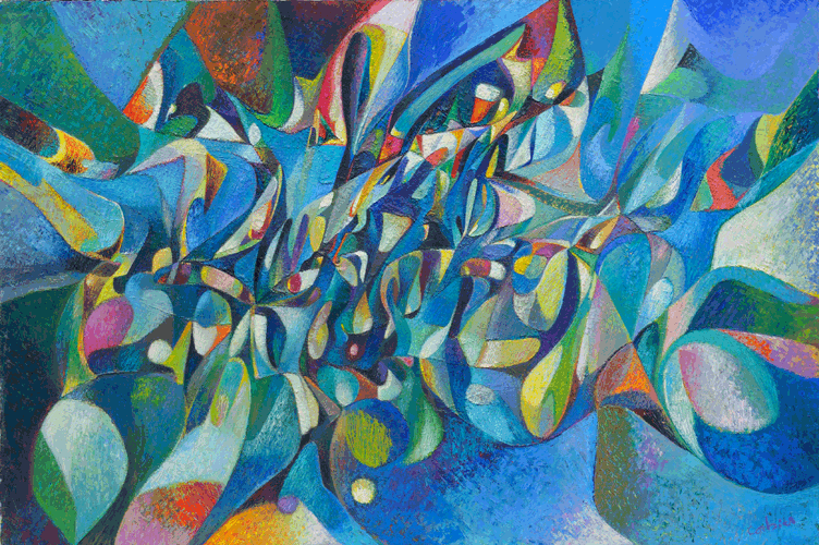huile sur toile intitulée Illuminations